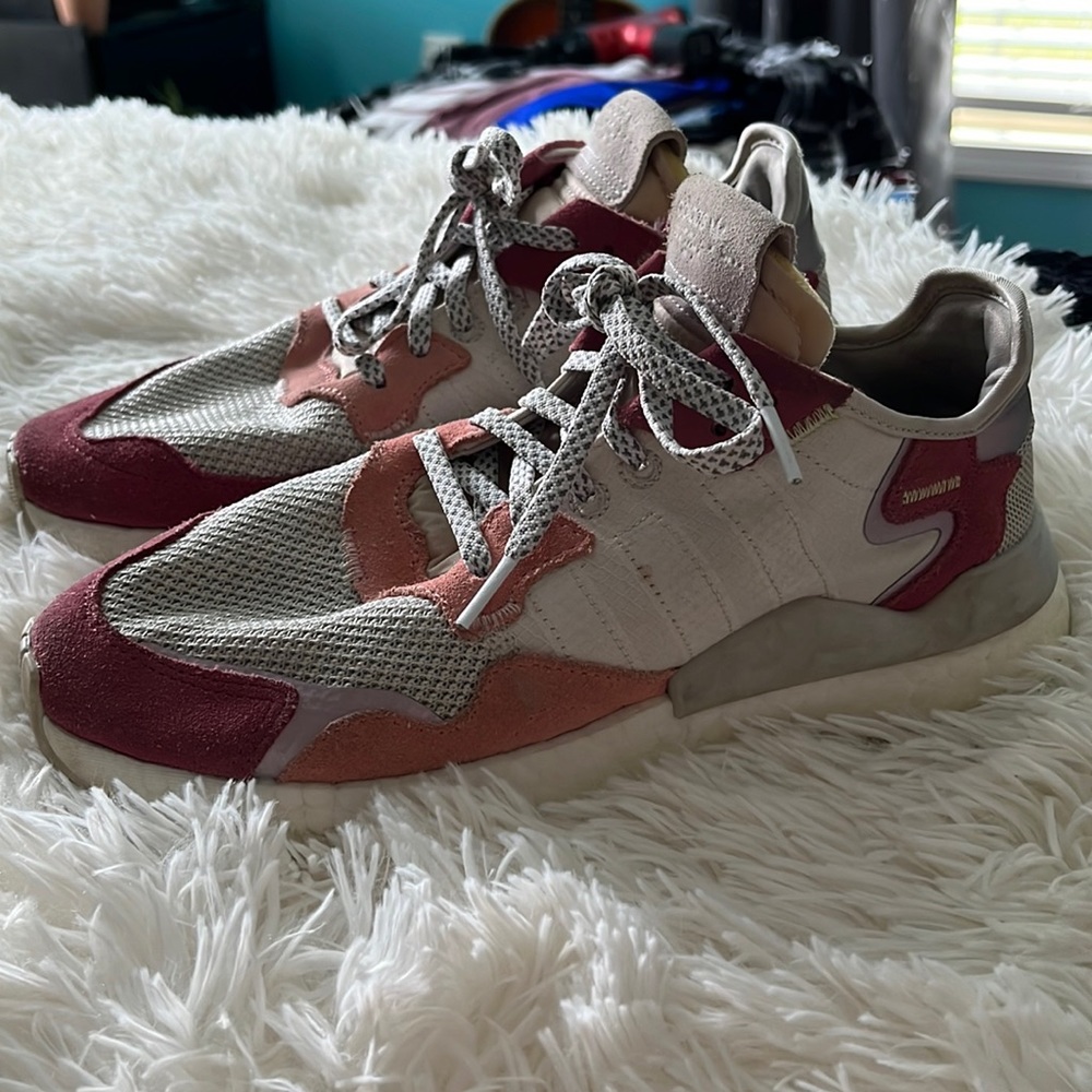 Adidas pink reflective sneakers
